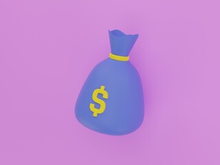 Money Bag 3D Illustration