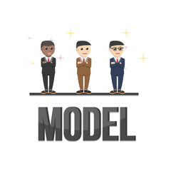 business model design character on white background