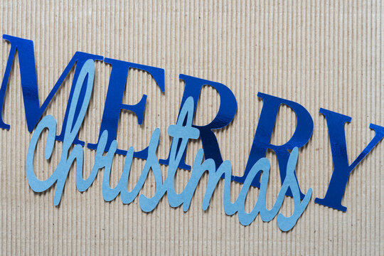 Merry Christmas Sign On Corrugated Paper