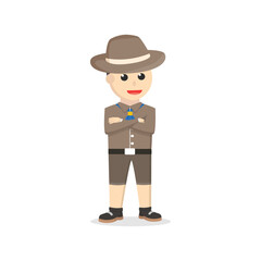 boy scout pose design character on white background