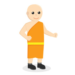 monk pose design character on white background