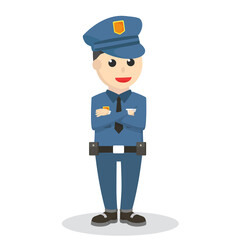 Police officer and property design on white background