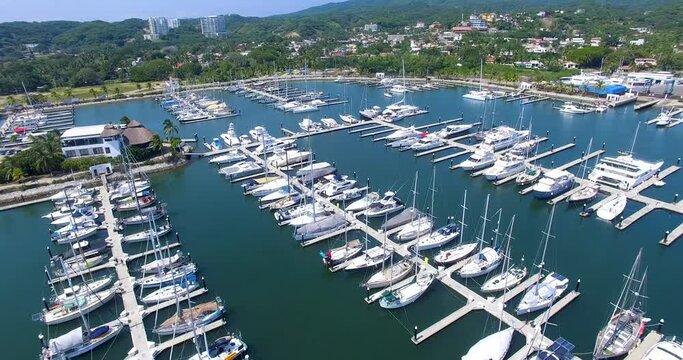 Beach, pier, 4k, marina, aerial, Punta de Mita, Puerto Vallarta