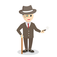 Rich Man With Cigarette design character on white background