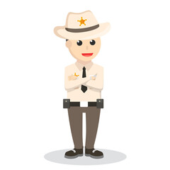 sheriff pose design character on white background