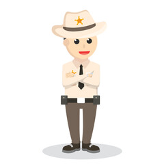 sheriff pose design character on white background
