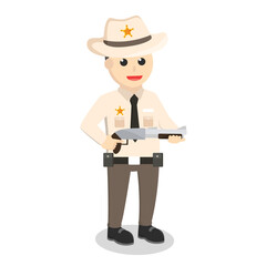 Sheriff With Shotgun design character on white background