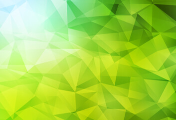 Obraz na płótnie Canvas Light Green, Yellow vector shining triangular backdrop.