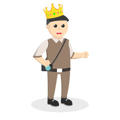 modern prince with camera design character on white background 