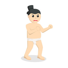 sumo ready to fight design character on white background