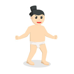 sumo taunt design character on white background