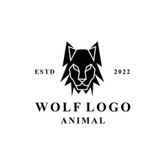 Obraz premium silhouette wolf head Logo vector design graphic emblem