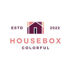 Fototapeta premium Colorful House Box Logo vector design graphic emblem for building