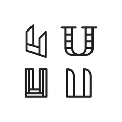 Set of Logo Designs Starting With the Letter U, Suitable for People's Names or Business Names