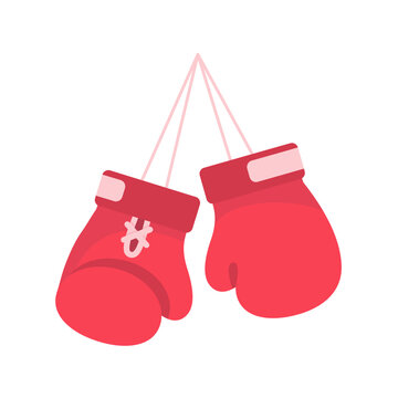 Boxing gloves. Fighting sports competition.