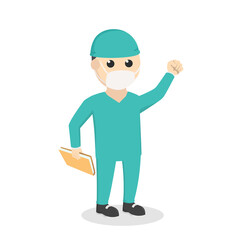 doctor with surgeon costume design character on white background