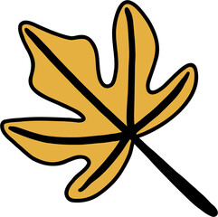 simplicity maple leaf freehand drawing flat design.