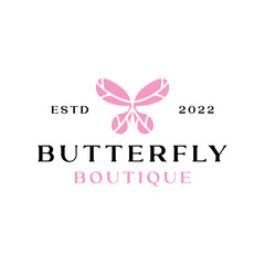 Butterfly Animal Logo vector design graphic emblem for Boutique