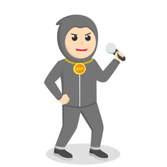 rap singer man design character on white background
