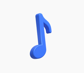 3d Realistic Music note vector illustration.