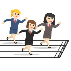 Obraz premium business woman secretary marathon get promotion design character on white background