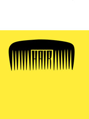 hair comb or barber logo design vector