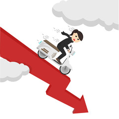 business woman secretary speed down progress design character on white background