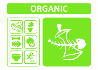 The organic waste pictogram for industrial hygiene signage.