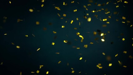 golden confetti, Christmas and New Year concept in trendy festive golden color.