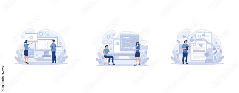 Poster web programming, landing page creation, javascript, automated testing, design template, website proj