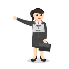business woman secretary need a ride to the office design character on white background