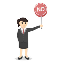 business woman secretary showing no sign design character on white background