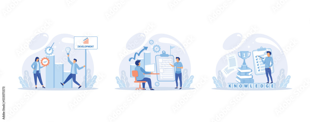 Poster help in professional development. qualified employee training program. learning for software develop
