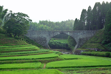 Fototapeta premium 朝の通潤橋 熊本県山都町