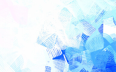 Light Pink, Blue vector template with chaotic shapes.