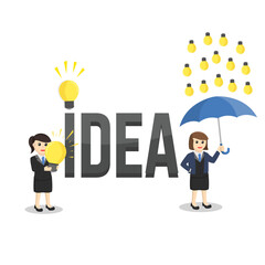 business woman idea design character people on white background