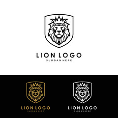 Fototapeta premium Vector illustration of a lion logo, emblem design.