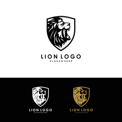 Vector illustration of a lion logo, emblem design.