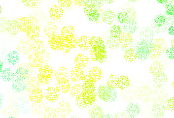 Fototapeta na wymiar Light Green, Yellow vector abstract backdrop with leaves.