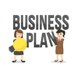 business woman plan design character person on white background