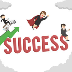 business woman secretary success design character on white background