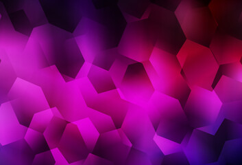 Obraz premium Light Pink vector background with set of hexagons.