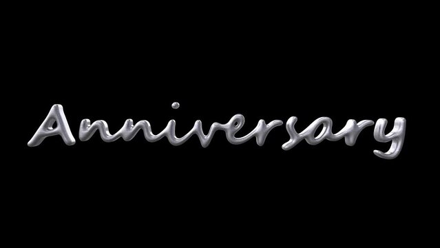 Anniversary text animation with alpha channels