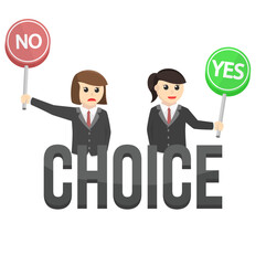 business woman secretary choice design character on white background