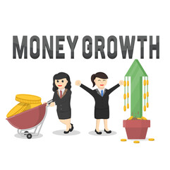 business woman secretary money growth design character