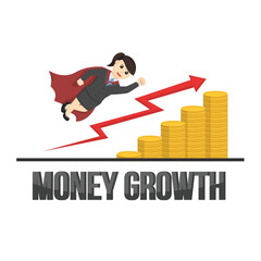 business woman secretary money growth design character on white background