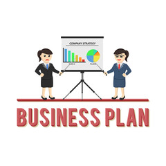 business woman secretary plan design character on white background