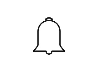 Simple alarm bell flat icon design vector,
