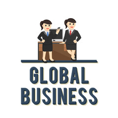 global business woman design character on white background