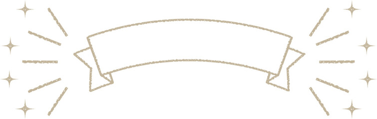 リボン　見出し　フレーム　枠　シンプル　星　輝く